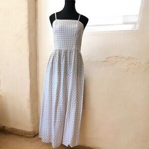 Gingham Linen Blend Maxi Dress